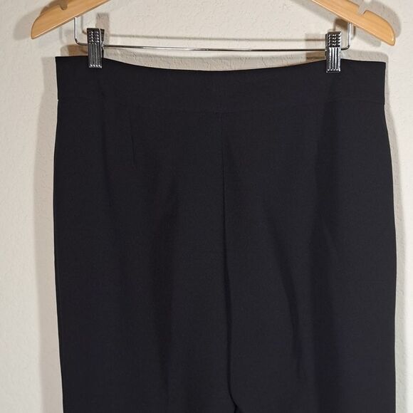 Trousers Women’s Black Wide Leg Front Button Zip Fly Lined Sz 12 Polyester Crepe - Picture 3 of 11